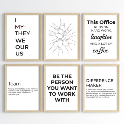 Work & Unity Wall Art (Framed Set of 6)
