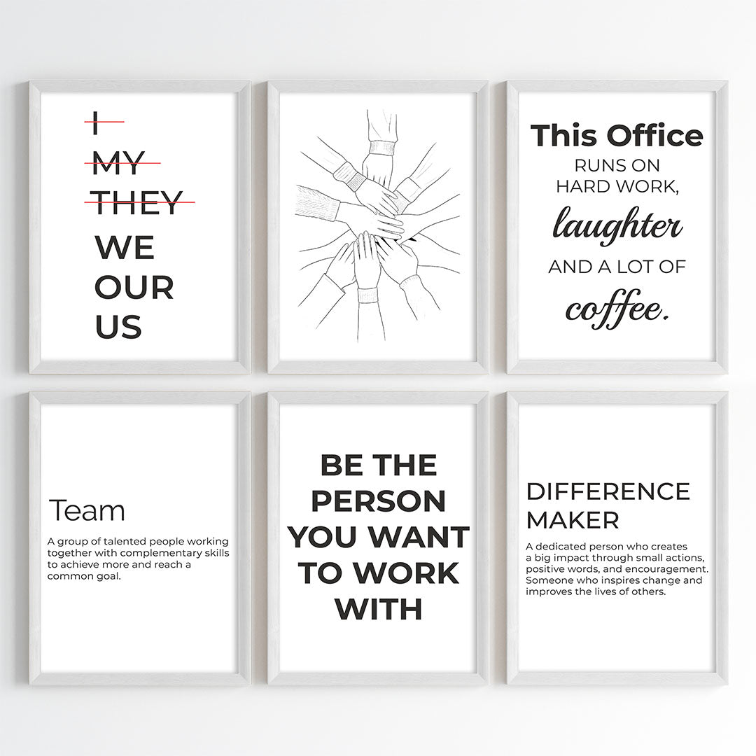 Work & Unity Wall Art (Framed Set of 6)