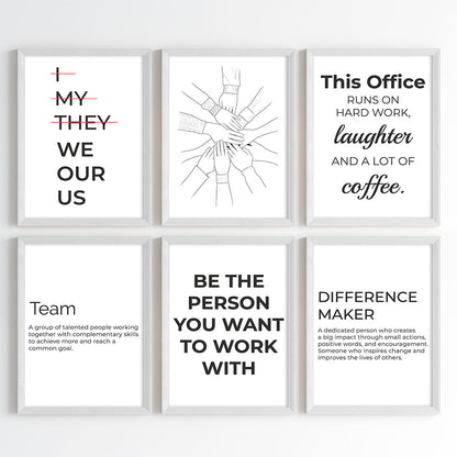Work & Unity Wall Art (Framed Set of 6)