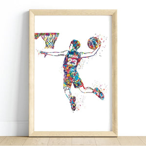 'Basketball Player' Personalised Wall Art (Framed)