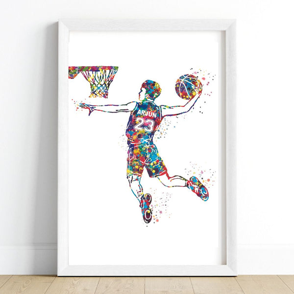 Load image into Gallery viewer, &#39;Basketball Player&#39; Personalised Wall Art (Framed)
