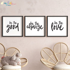 'Be the Good, Be the Change, Be the Love' Wall Art (Framed Set of 3)