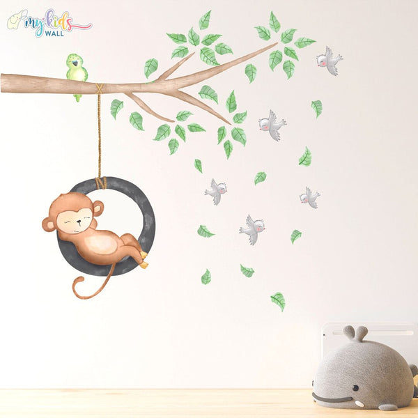 Load image into Gallery viewer, &#39;Lazy Monkey&#39; Watercolor Wall Sticker

