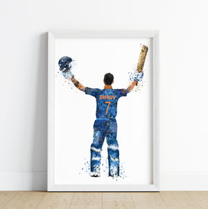 'Cricket Player' Personalised Wall Art (Framed)