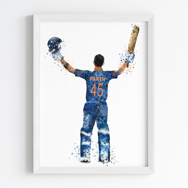 Load image into Gallery viewer, &#39;Cricket Player&#39; Personalised Wall Art (Framed)
