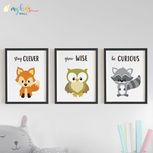 Load image into Gallery viewer, &#39;Cute Motivational Animals&#39; Wall Art (Framed)
