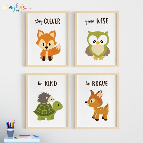 Load image into Gallery viewer, &#39;Cute Motivational Animals&#39; Wall Art (Framed)
