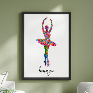 'Dancing Ballerina' Personalized Wall Art (Framed)