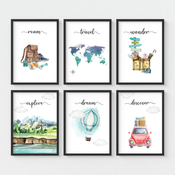 Load image into Gallery viewer, &#39;Explore, Travel, Discover&#39; Wall Art (Framed)
