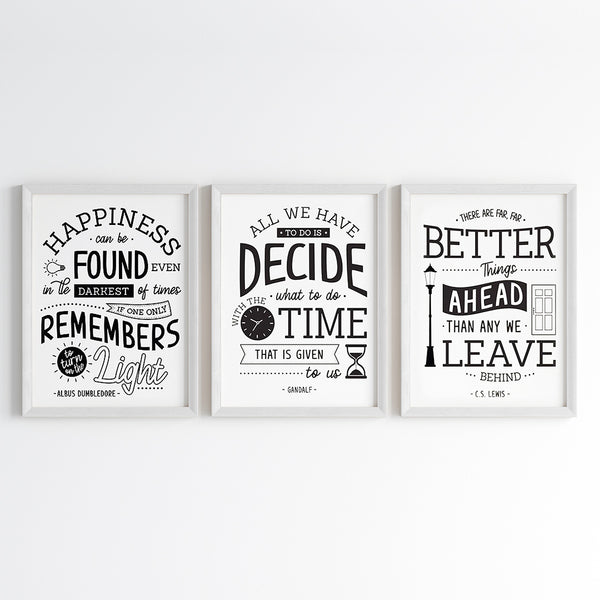 Load image into Gallery viewer, &#39;Famous Inspirational Sayings&#39; Wall Art (Framed Set of 3)
