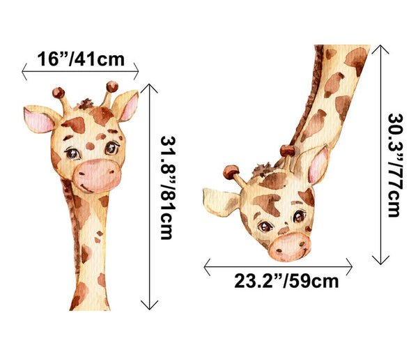 Load image into Gallery viewer, &#39;We see you!&#39; Cute Giraffes Watercolor Wall Stickers
