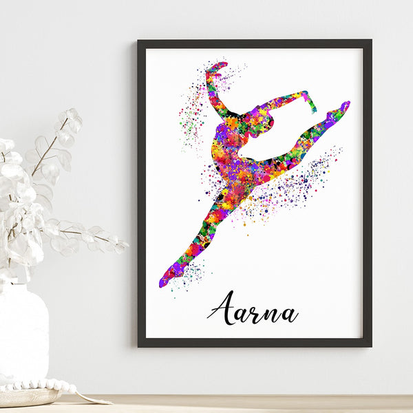 Load image into Gallery viewer, &#39;Gymnastics Girl&#39; Personalised Wall Art (Framed)
