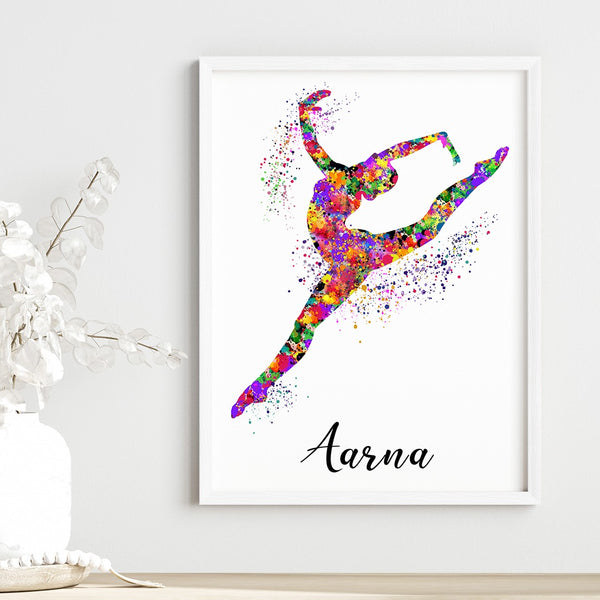 Load image into Gallery viewer, &#39;Gymnastics Girl&#39; Personalised Wall Art (Framed)
