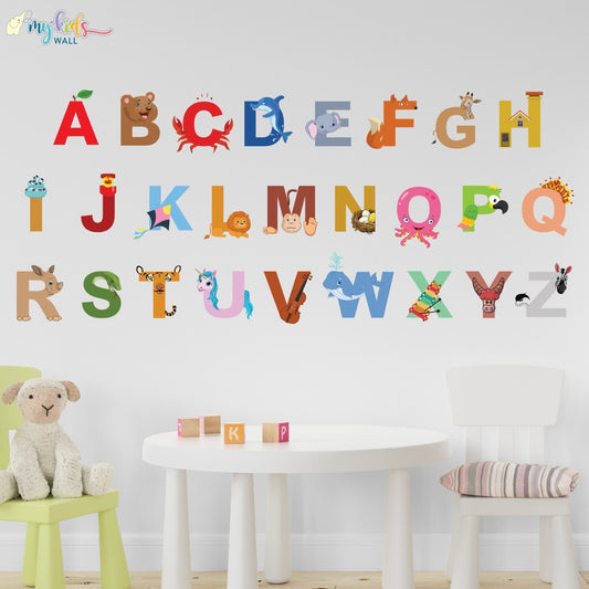 Illustrated Alphabets Wall Stickers