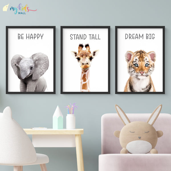 Load image into Gallery viewer, &#39;Motivational Baby Animals&#39; Wall Art (Framed)

