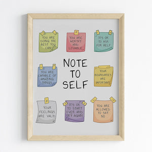 'Notes to Self' Wall Art (Framed)