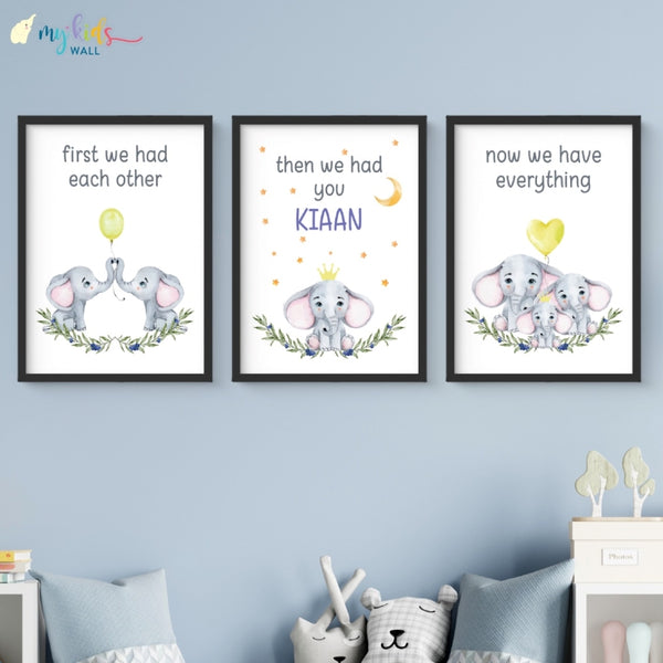 Load image into Gallery viewer, &#39;Now We Have Everything&#39; Personalised Wall Art (Framed Set of 3)
