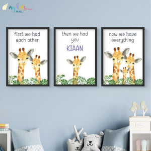 'Now We Have Everything' Personalised Wall Art (Framed Set of 3)