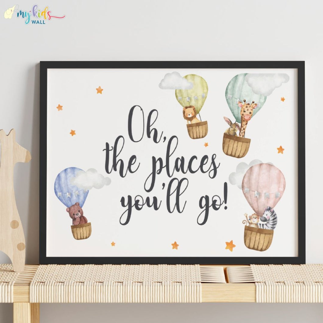 'Oh! The Places You'll Go' Wall Art (Framed)