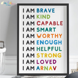 'Positive Affirmations & Emotions' Personalised Wall Art (Framed)