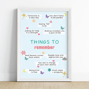 'Positive Things to Remember' Wall Art (Framed)