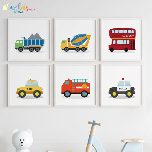 Load image into Gallery viewer, &#39;Transportation Themed&#39; Wall Art (Framed Set of 6)
