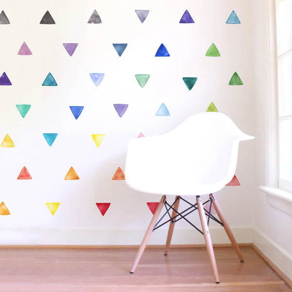 Load image into Gallery viewer, &#39;Playful Traingles&#39; Multicolored Wall Stickers
