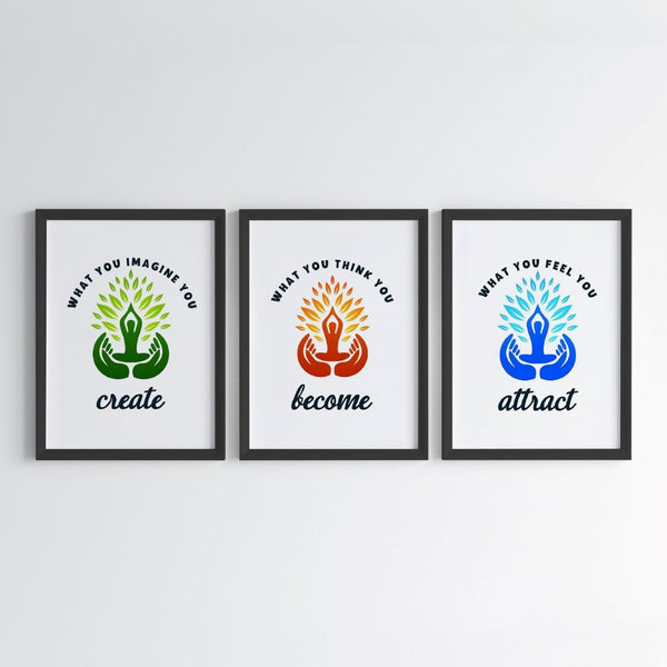 Load image into Gallery viewer, &#39;Inspirational Buddha&#39; Wall Art (Framed Set of 3)
