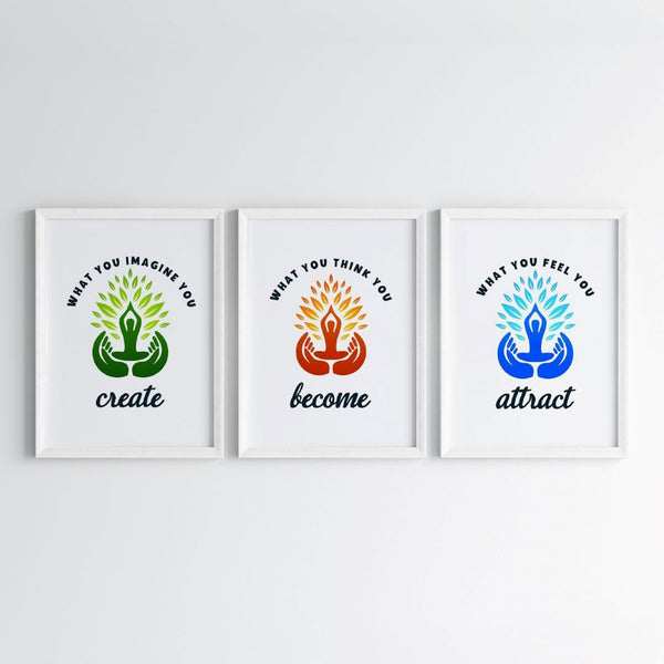 Load image into Gallery viewer, &#39;Inspirational Buddha&#39; Wall Art (Framed Set of 3)
