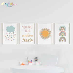 'You are our Sunshine' Personalised Wall Art (Framed)