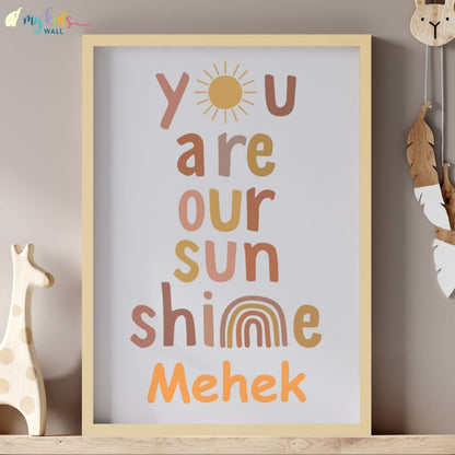 You are our Sunshine Personalised Wall Art (Framed)