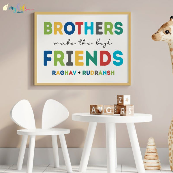 Load image into Gallery viewer, &#39;Brothers Make the Best Friends&#39; Wall Art (Framed)
