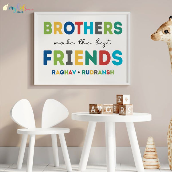 Load image into Gallery viewer, &#39;Brothers Make the Best Friends&#39; Wall Art (Framed)
