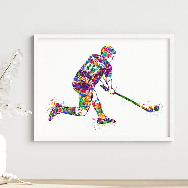 Load image into Gallery viewer, &#39;Hockey Player&#39; Personalised Wall Art (Framed)
