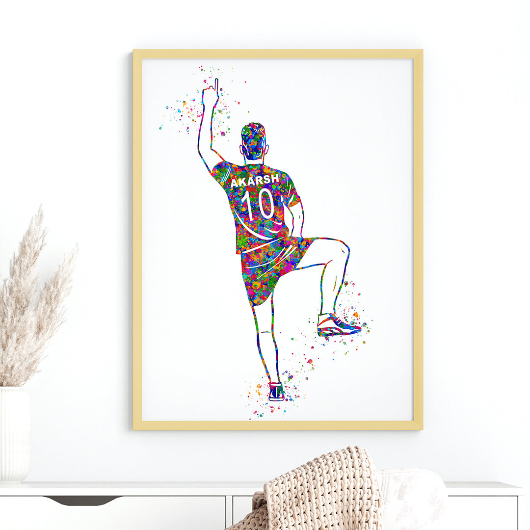 Kabaddi Player Personalised Wall Art (Framed)