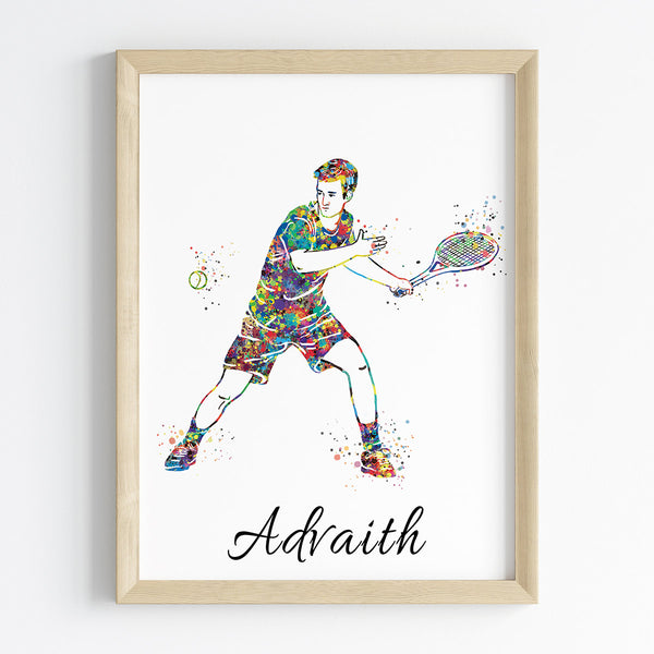 Load image into Gallery viewer, &#39;Tennis Player&#39; Personalised Wall Art (Framed)
